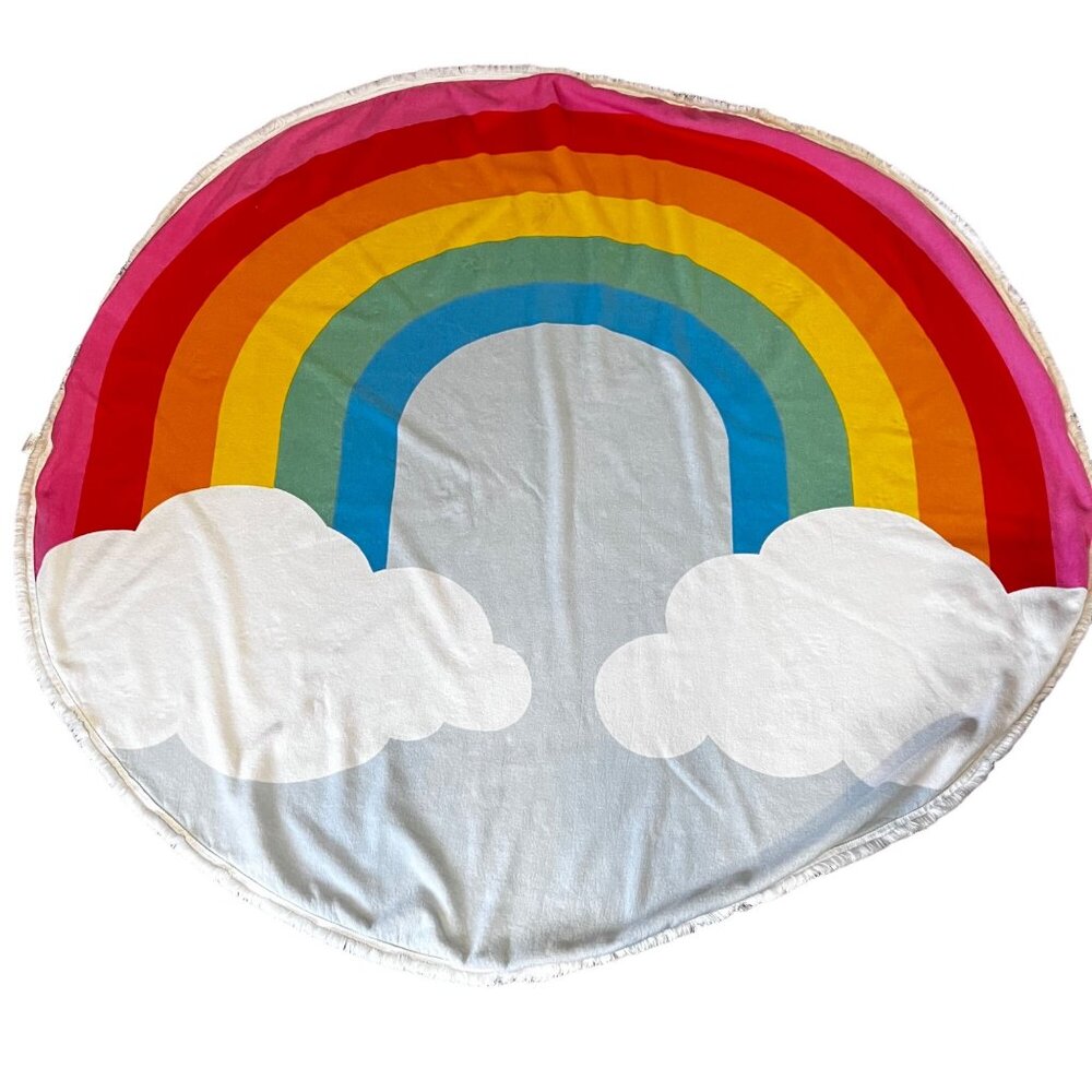 Nordstrom Rack Rainbow Beach Towel Blanket Wall Hanging Playmat Round LGBTQ